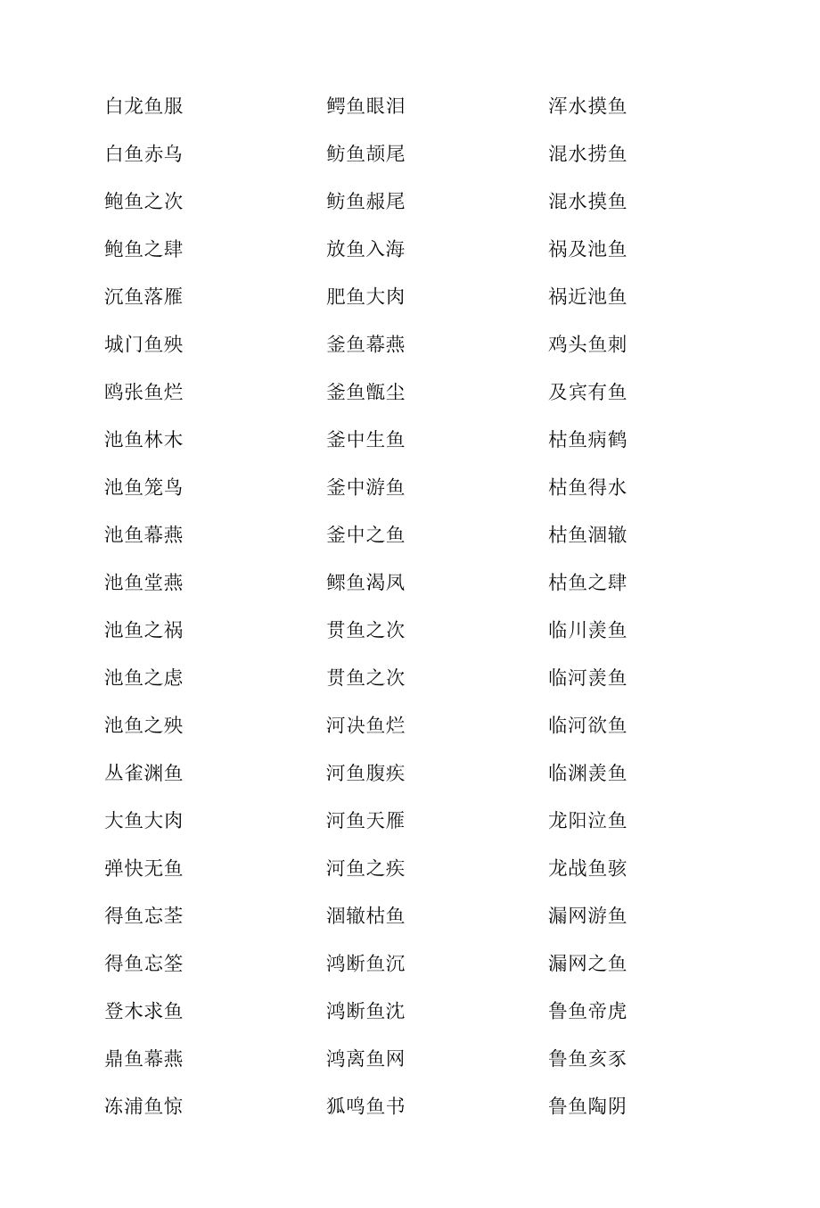 含有鱼的成语带有鱼字的成语大全.docx_第1页