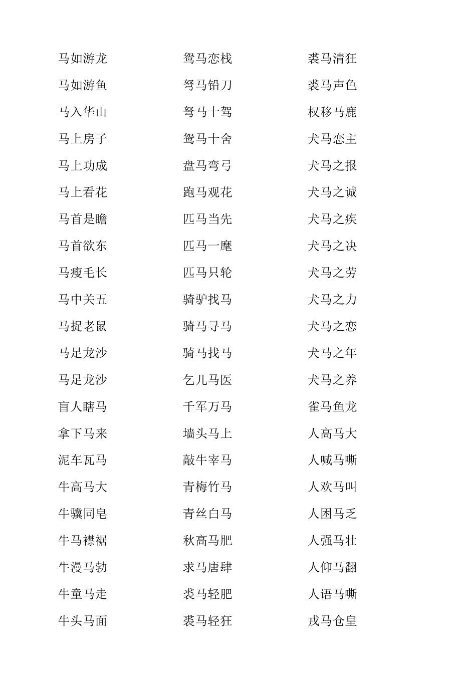 含马的成语带马字的四字成语大全.docx_第3页