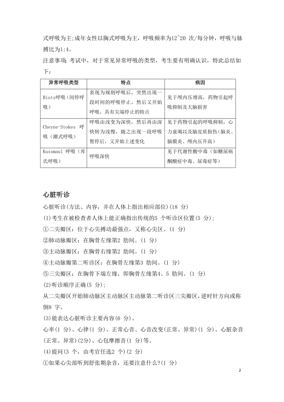 2020 乡村全科执业助理医师实践技能考试体格检查知识点.doc_第2页