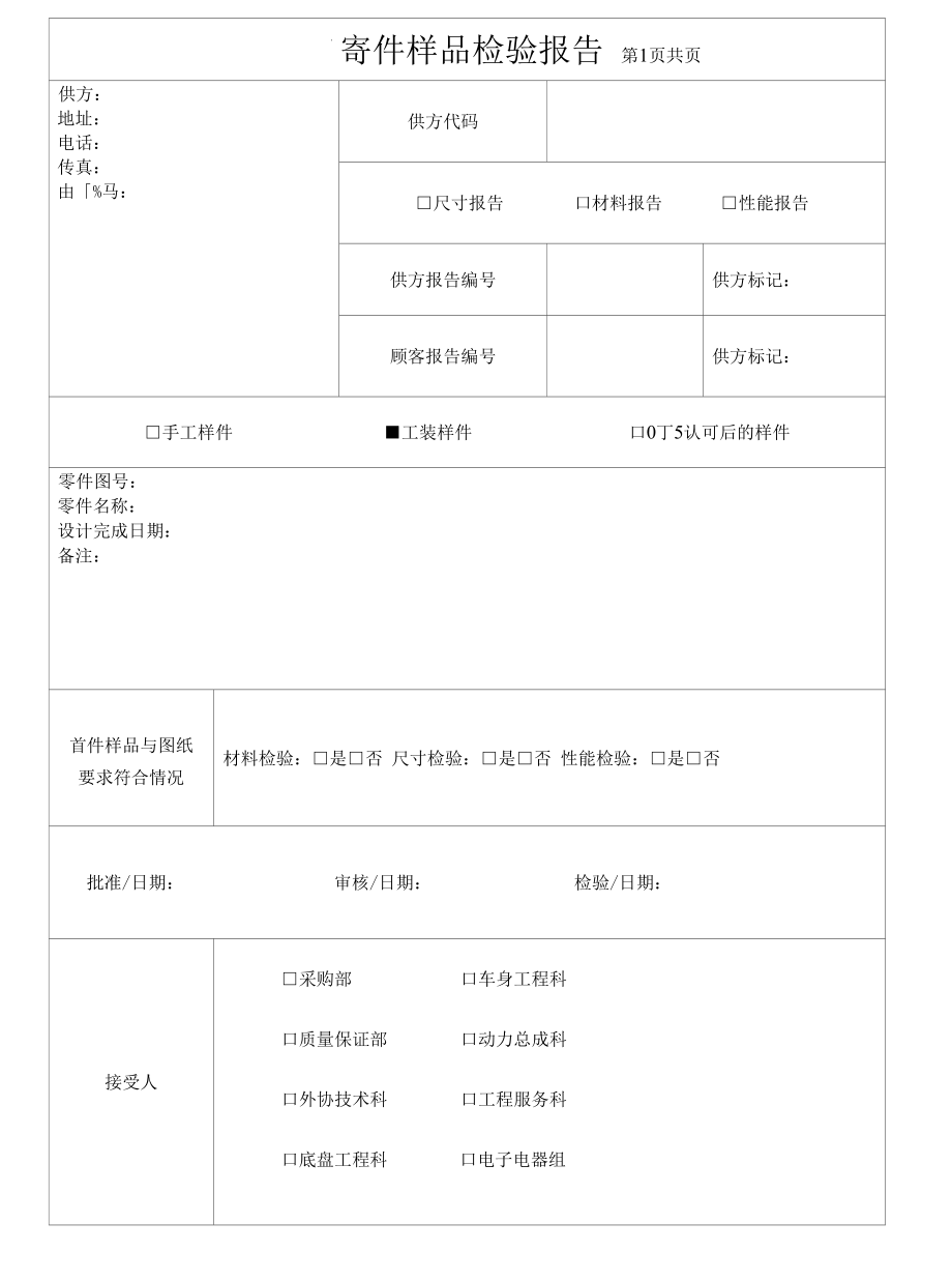 首件样品检验报告.docx_第1页