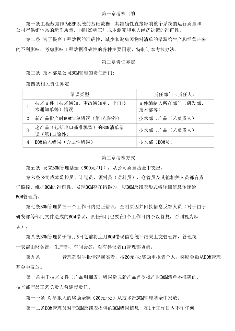 BOM管理考核办法.docx_第1页