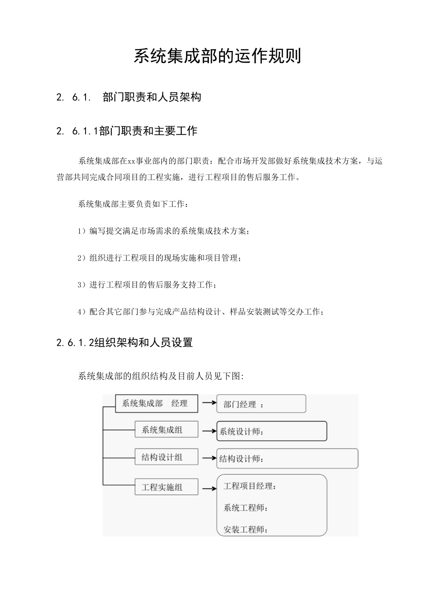 系统集成部的运作规则.docx_第1页