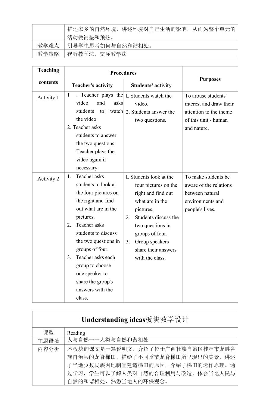 Unit 6 At one with nature教学设计.docx_第2页