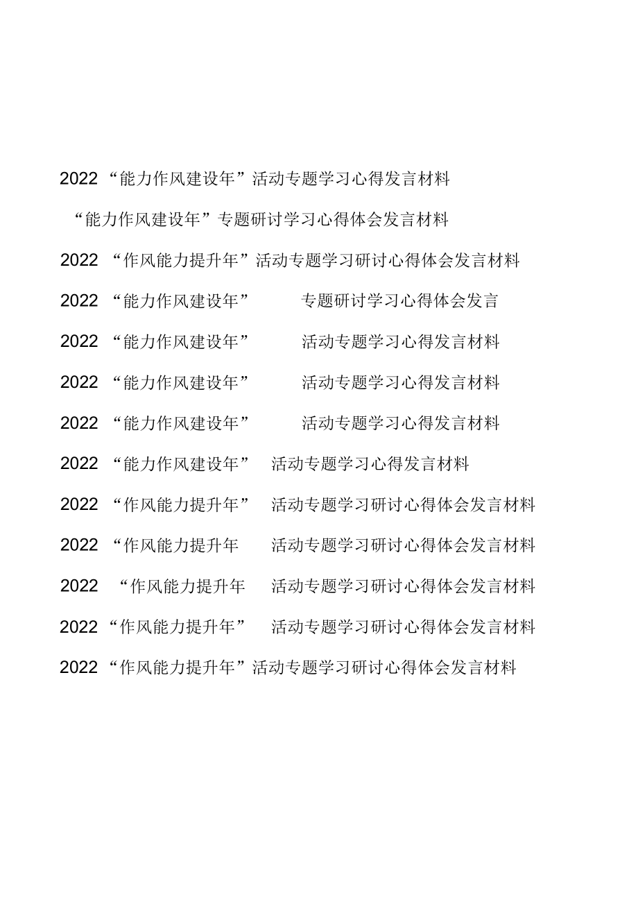 “能力作风建设年”活动专题学习心得发言汇编.docx_第1页