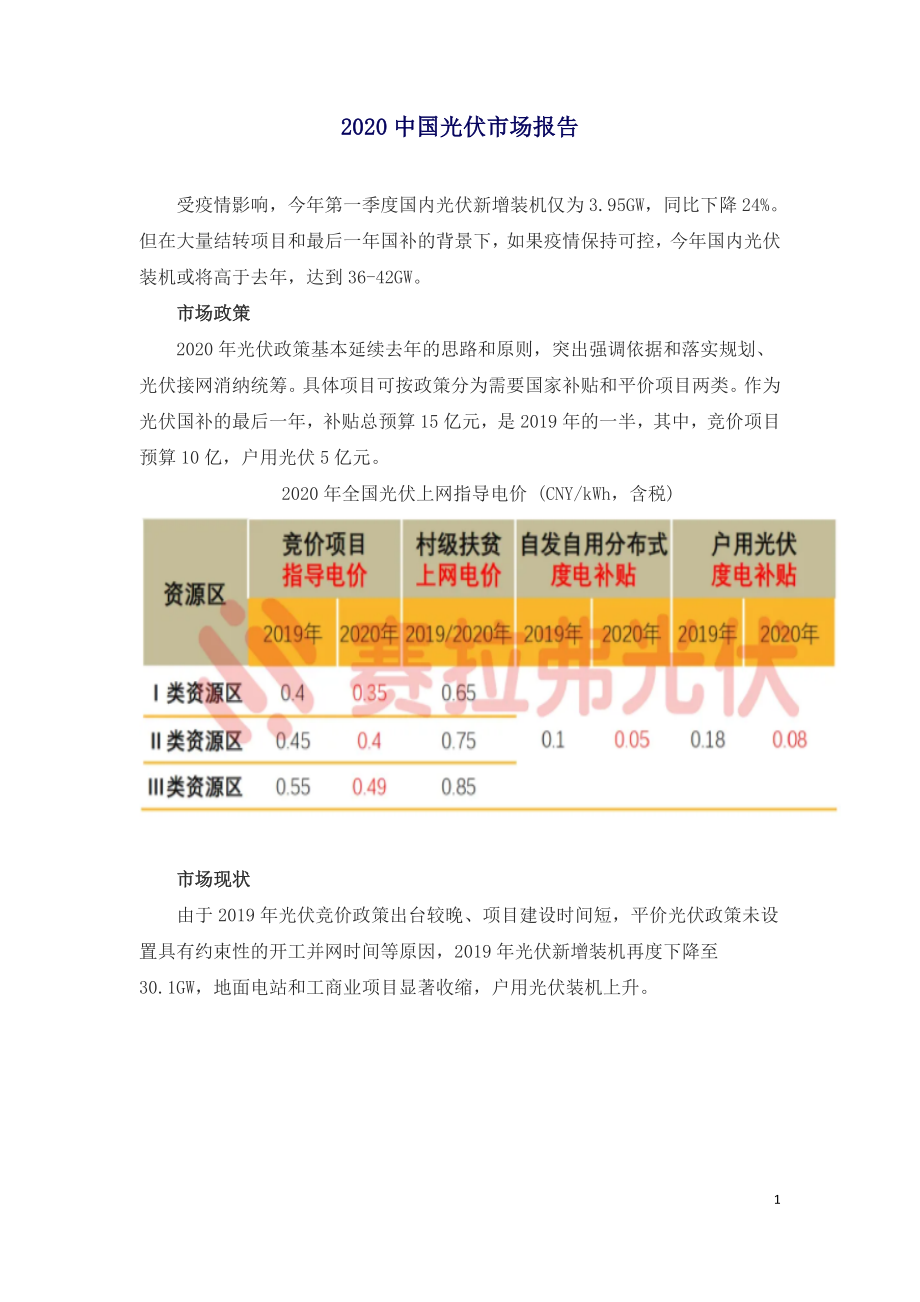 2020中国光伏市场报告.doc_第1页