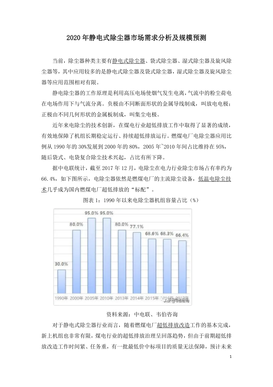 2020年静电式除尘器市场需求分析及规模预测.doc_第1页