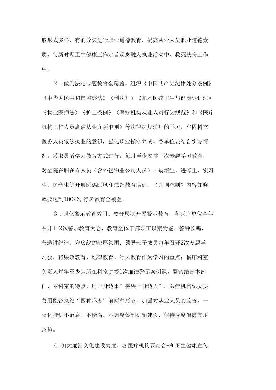 2022年医务工作人员廉洁从业行动计划实施方案（附承诺书）.docx_第3页