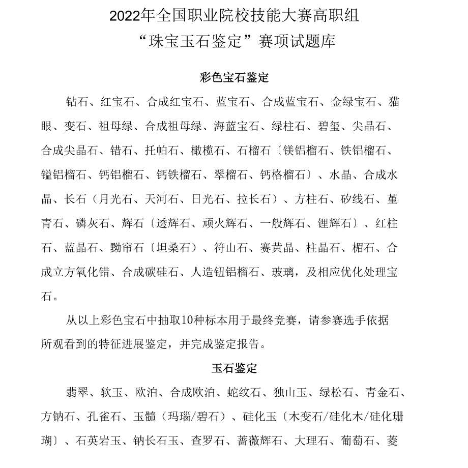 2022年全国职业院校技能大赛高职组“珠宝玉石鉴定”赛项试题库.docx_第1页