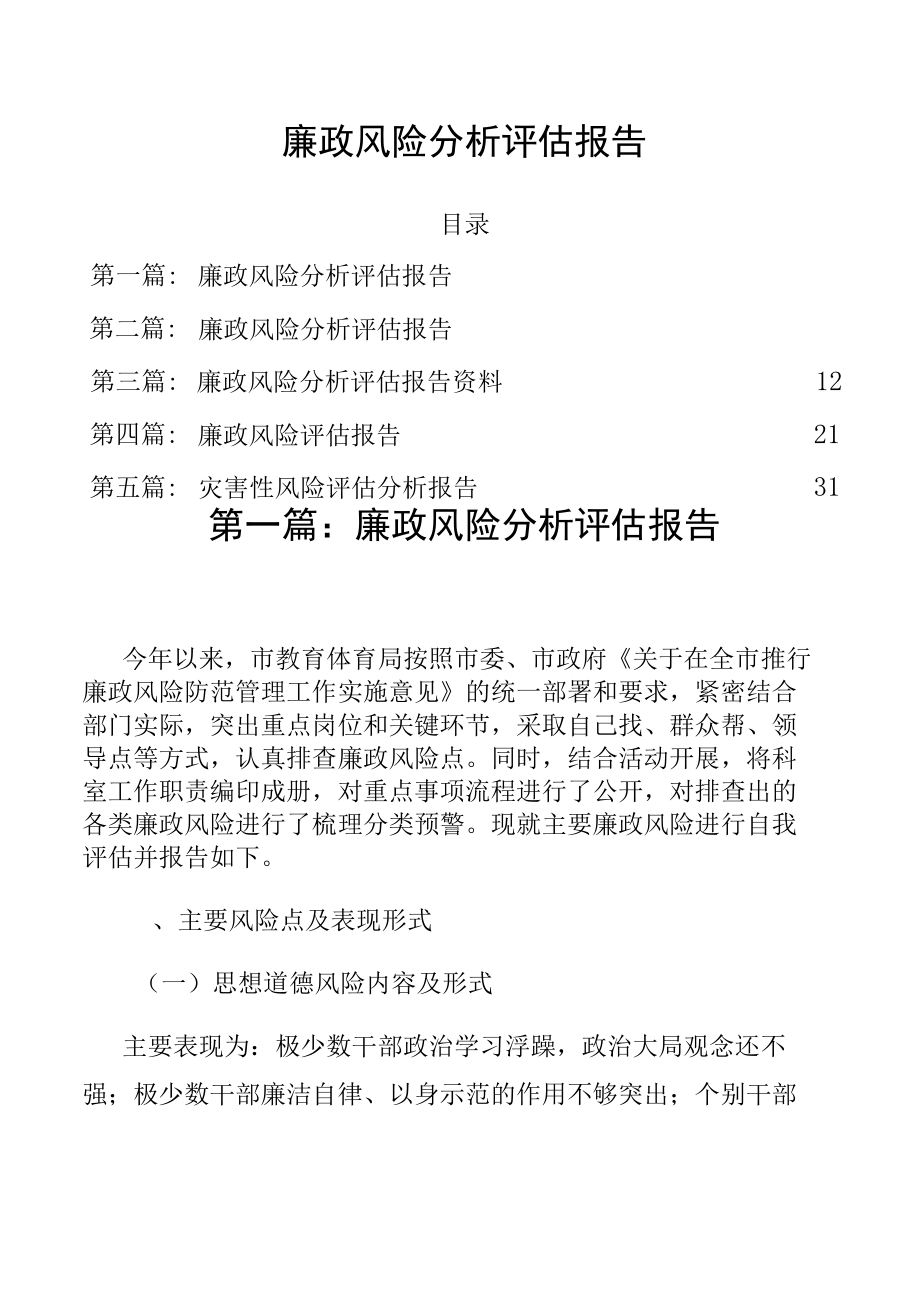 廉政风险分析评估报告.docx_第1页