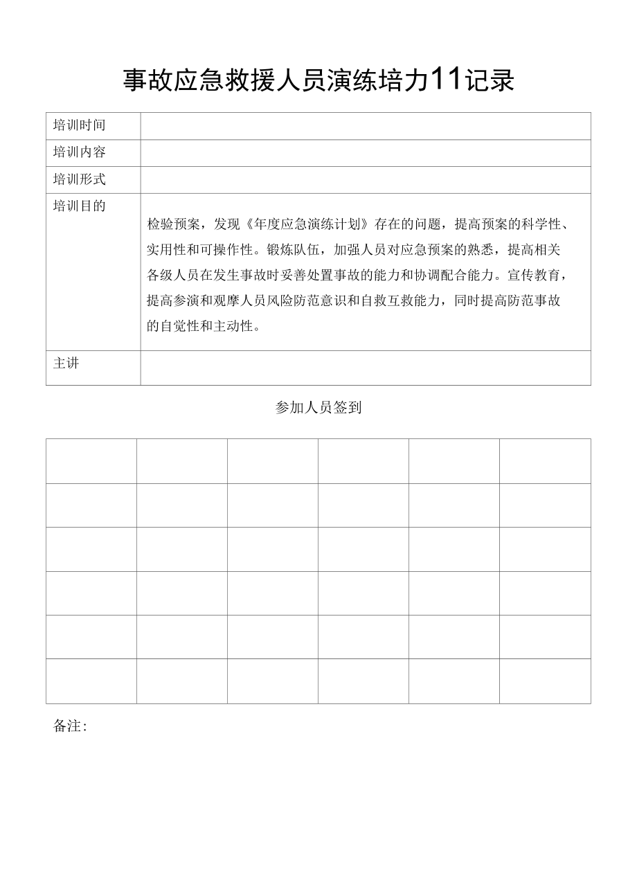 应急预案公司年度综合应急预案应急演练评估记录.docx_第1页