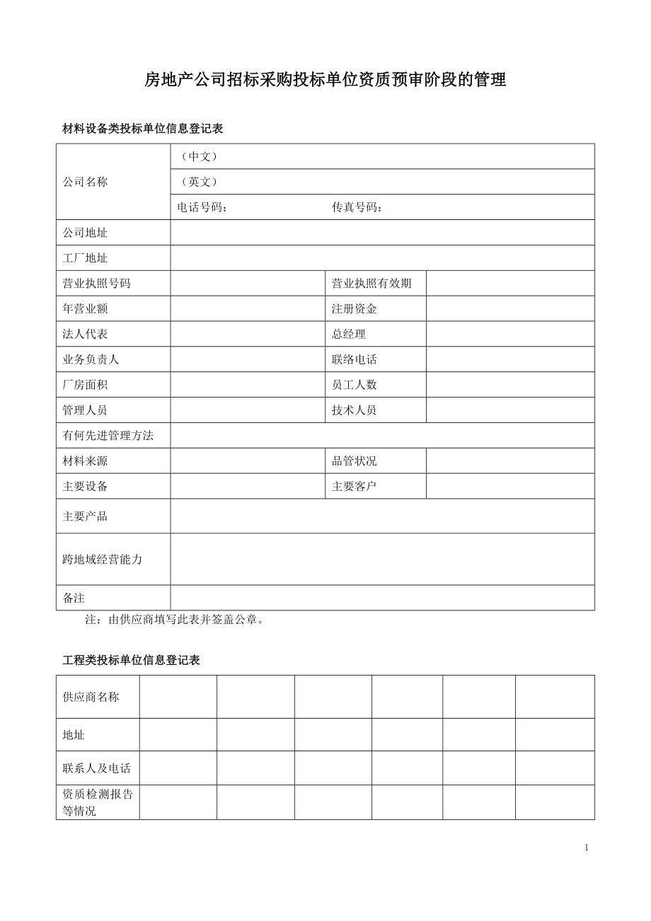 房地产公司招标采购投标单位资质预审阶段的管理.doc_第1页