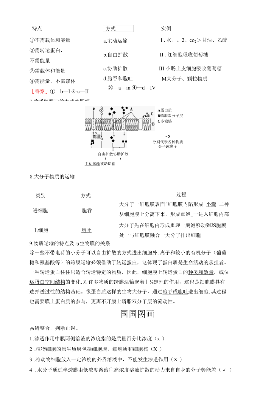 2023届一轮复习人教版细胞的物质输入和输出学案.docx_第3页