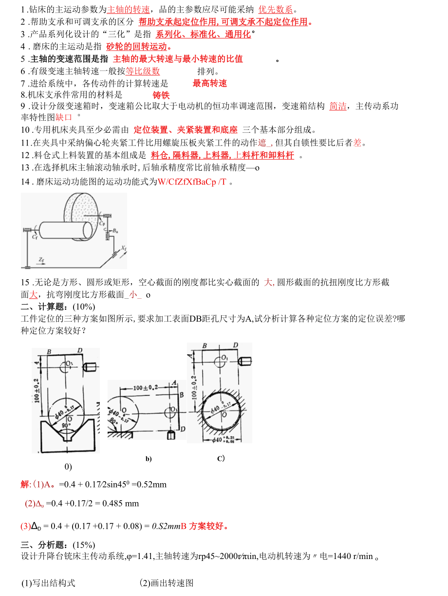 机械制造装备设计习题.docx_第1页