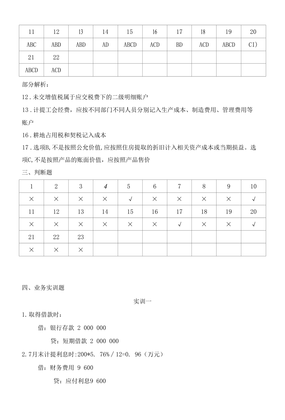 财务会计习题与实训（第四版答案）9第九章流动负债（答案）.docx_第2页