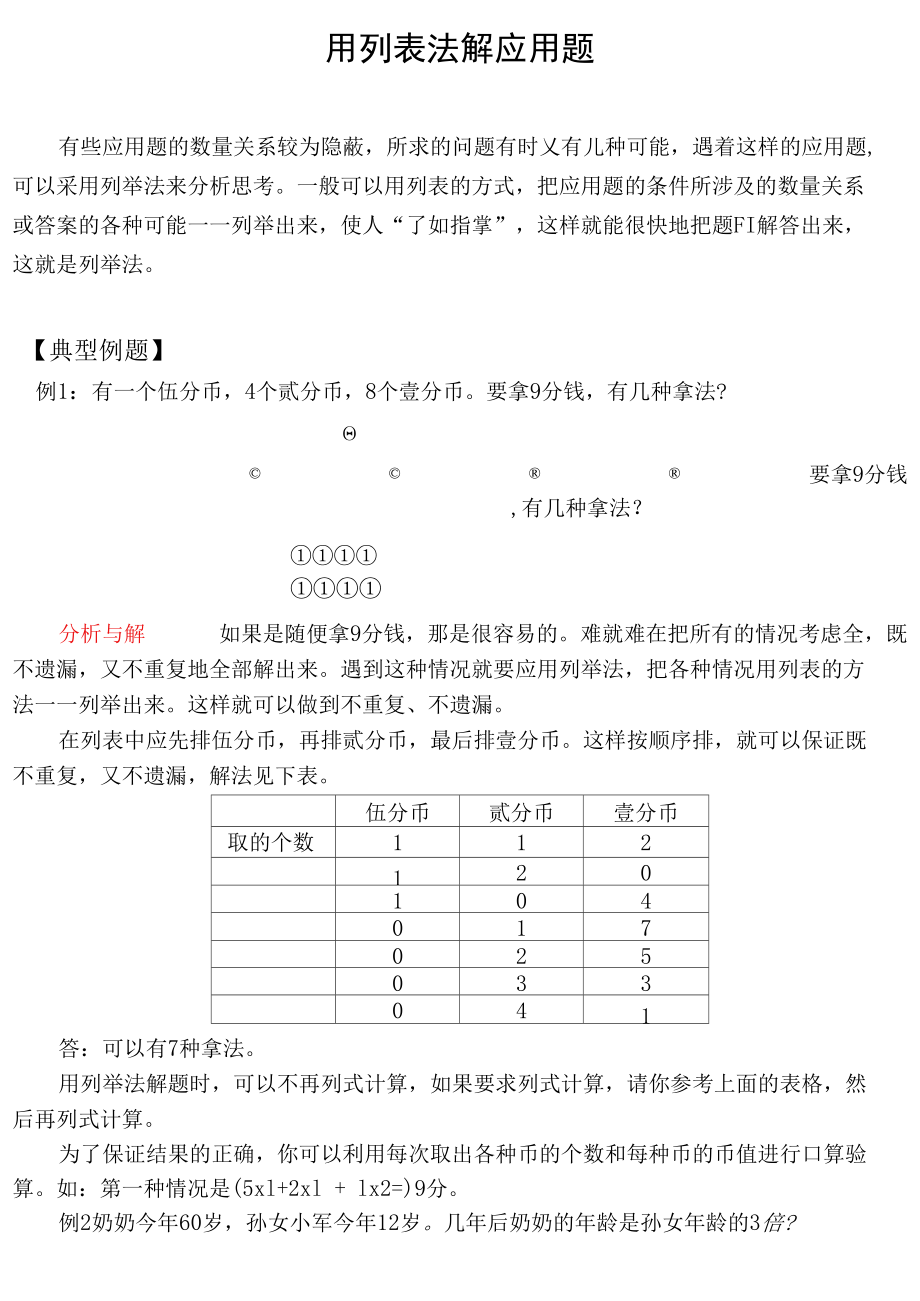 用列表法解应用题(含答案)-.docx_第1页