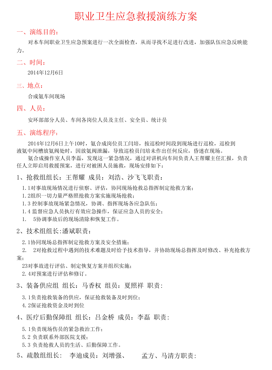 职业卫生演练预案.docx_第1页