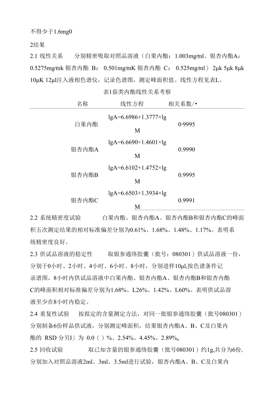 HPLC-ELSD法测定银参通络胶囊中萜类内酯含量的研究 优秀专业论文.docx_第2页