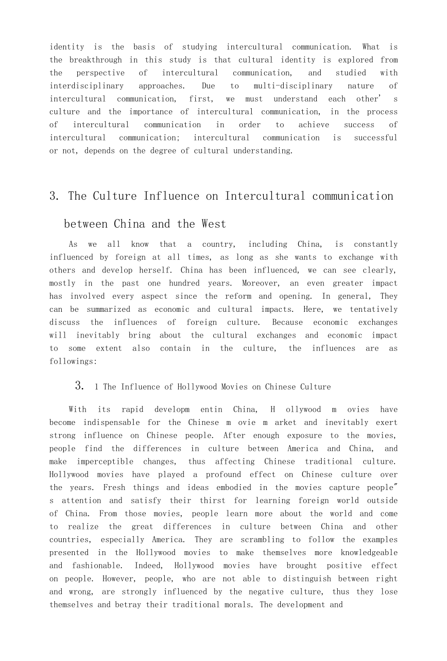 The Culture Influence on Intercultural communicationbetweenChinaand theWest 优秀专业论文.docx_第3页