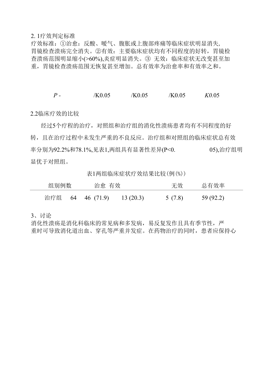 中医辩证治疗消化性溃疡的疗效观察 优秀专业论文.docx_第2页