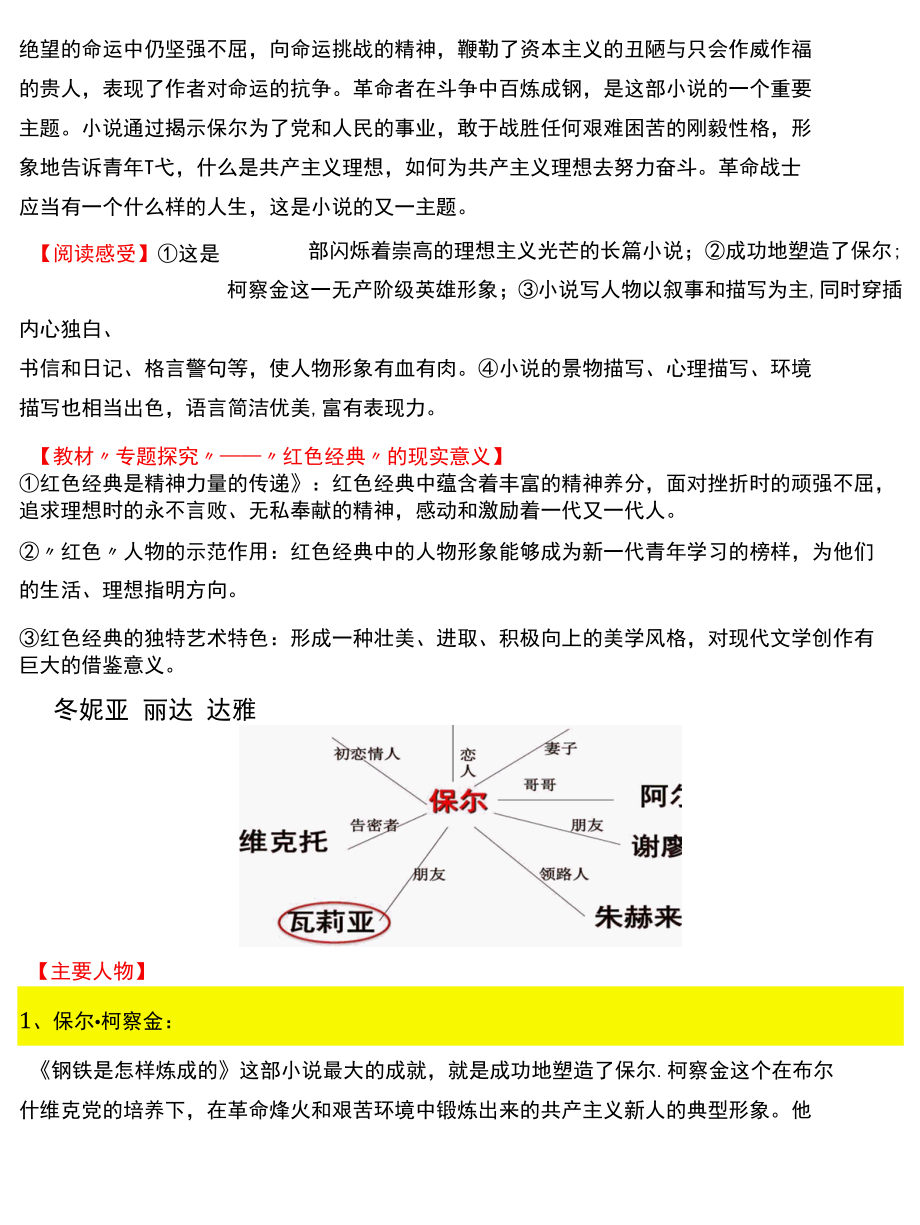 《钢铁是怎样炼成的》知识点汇总、习题.docx_第2页