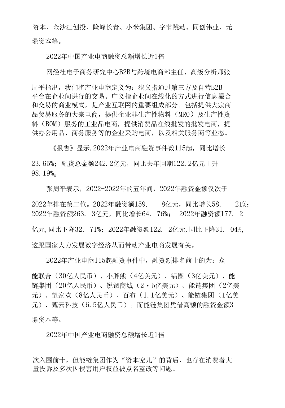 《2022年度中国电子商务投融资数据报告》发布.docx_第1页