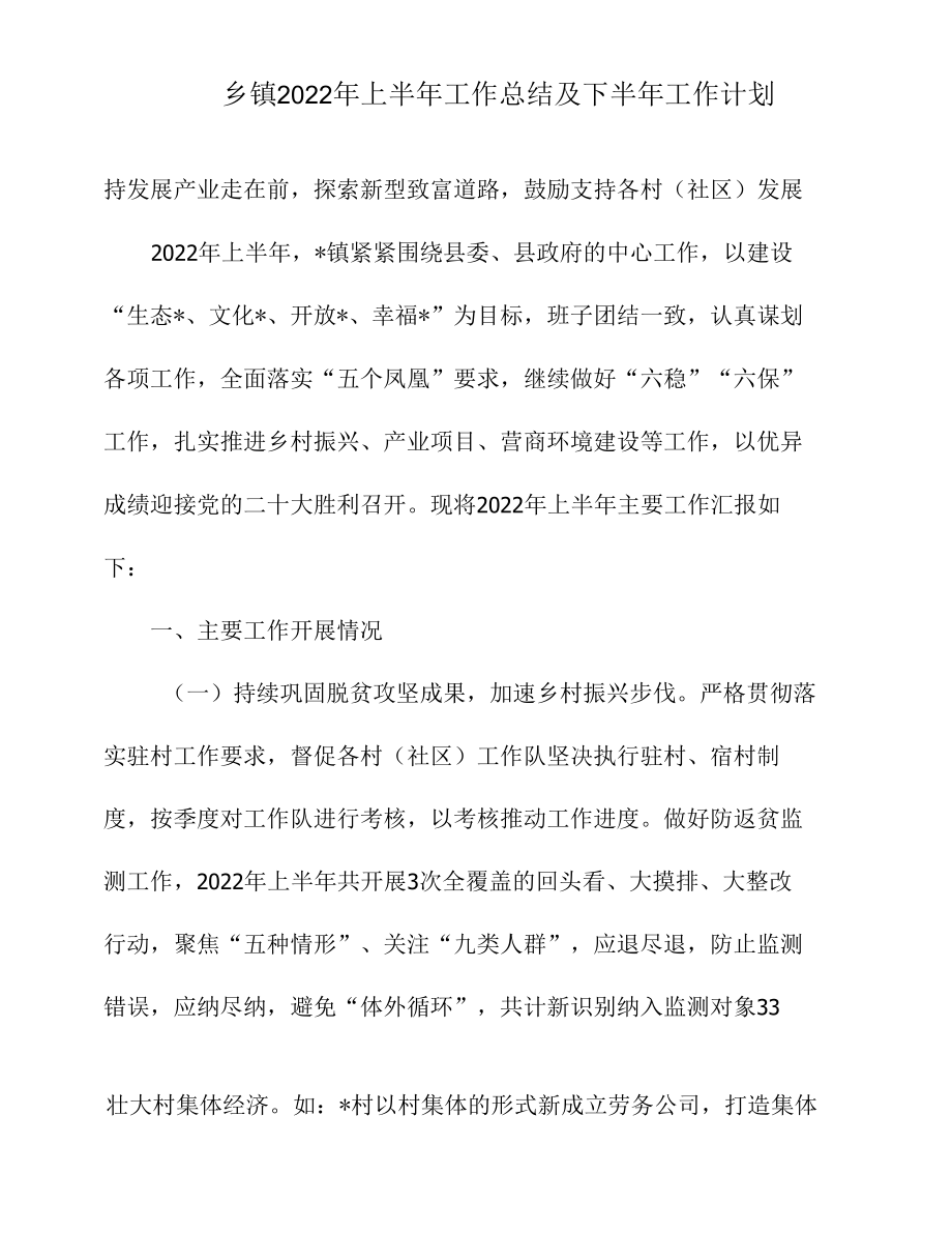 乡镇2022年上半年工作总结及下半年工作计划.docx_第2页