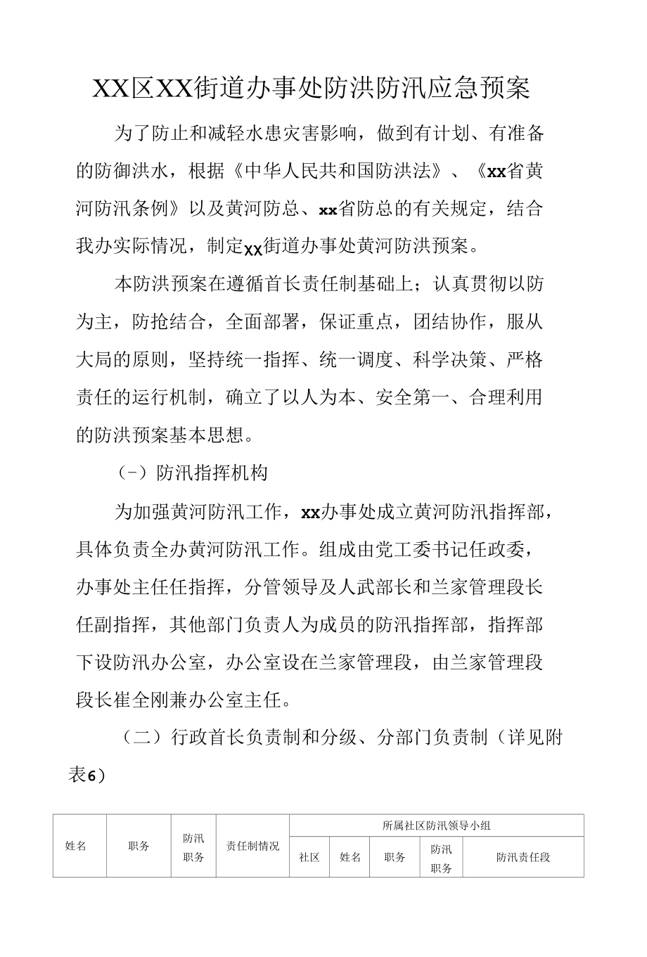 乡镇街道办事处防洪防汛应急预案.docx_第1页