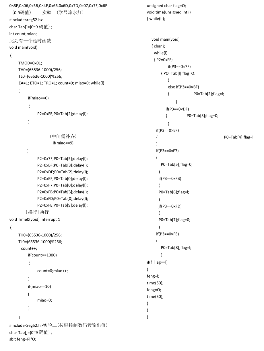 实验二（按键控制数码管输出值）.docx_第1页