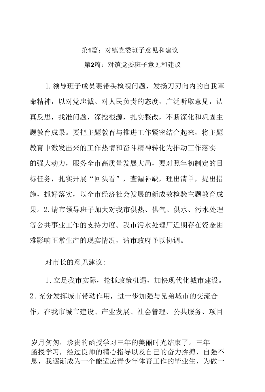 对镇党委班子意见和建议17篇.docx_第2页