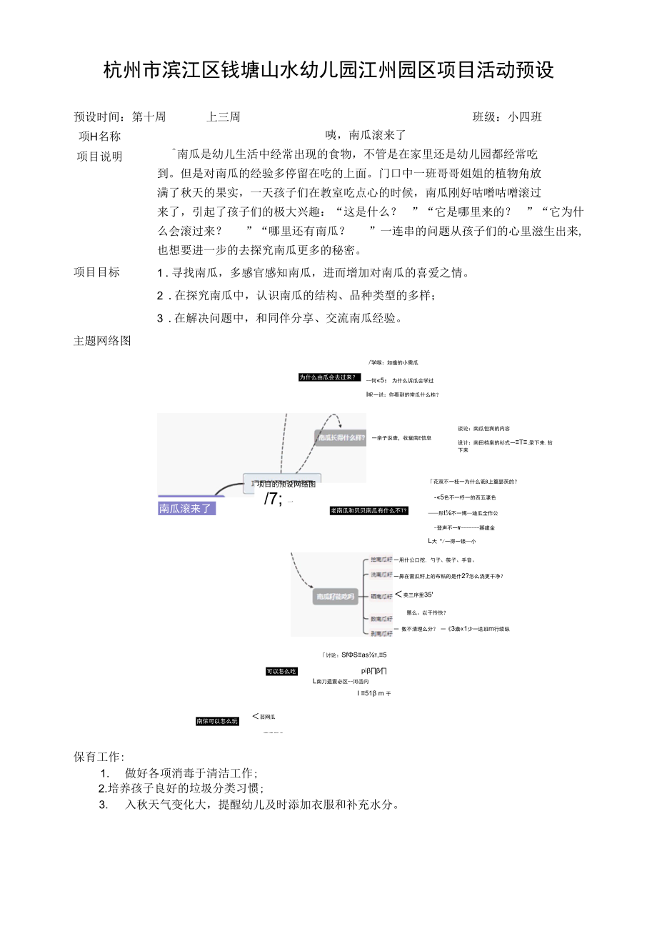 幼儿园：南瓜项目预设.docx_第1页