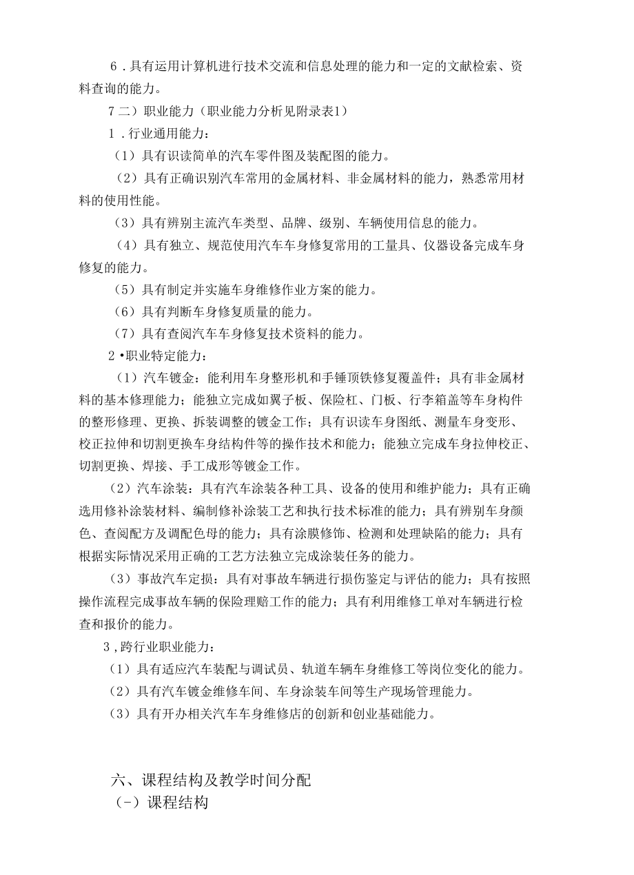 汽车车身修复专业指导性人才培养实施方案.docx_第2页