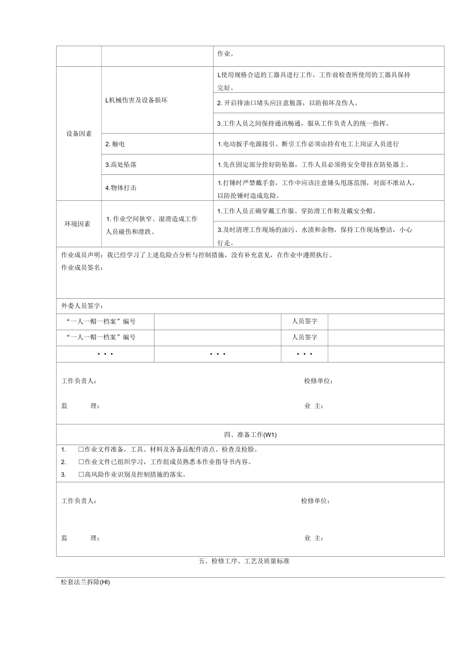 灯泡贯流式水轮发电机组转轮室及松套法兰检修作业工序及工艺卡.docx_第3页