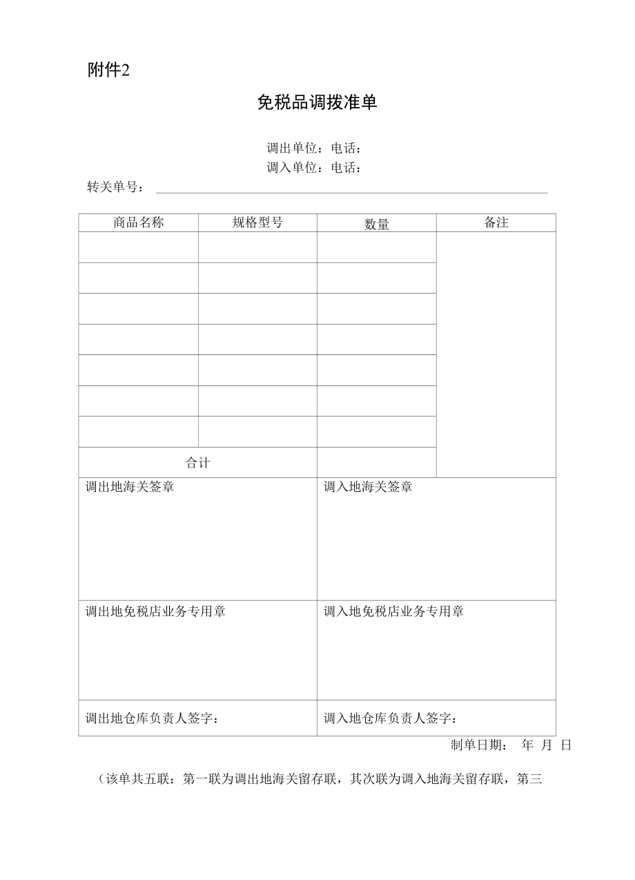 免税品入出监管仓库准单.docx_第2页