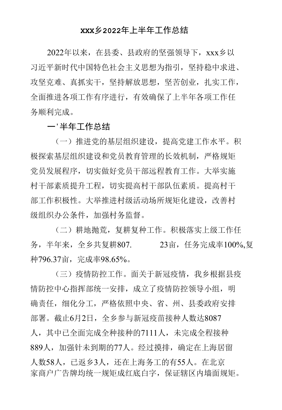 乡镇2022年上半年工作总结.docx_第2页