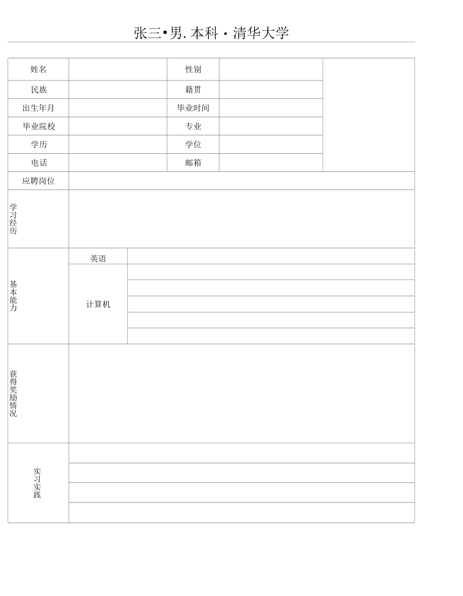 求职简历模板.docx_第1页