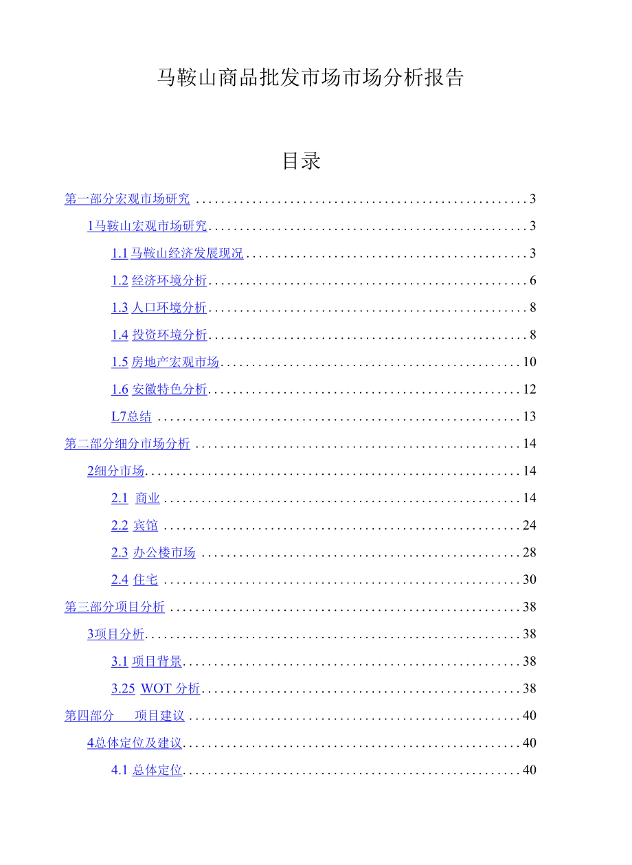 马鞍山商品批发市场市场分析报告.docx_第1页