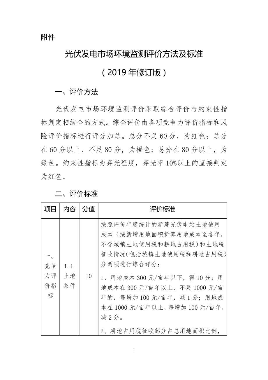 光伏发电市场环境监测评价方法及标准（2019年修订版）.docx_第1页