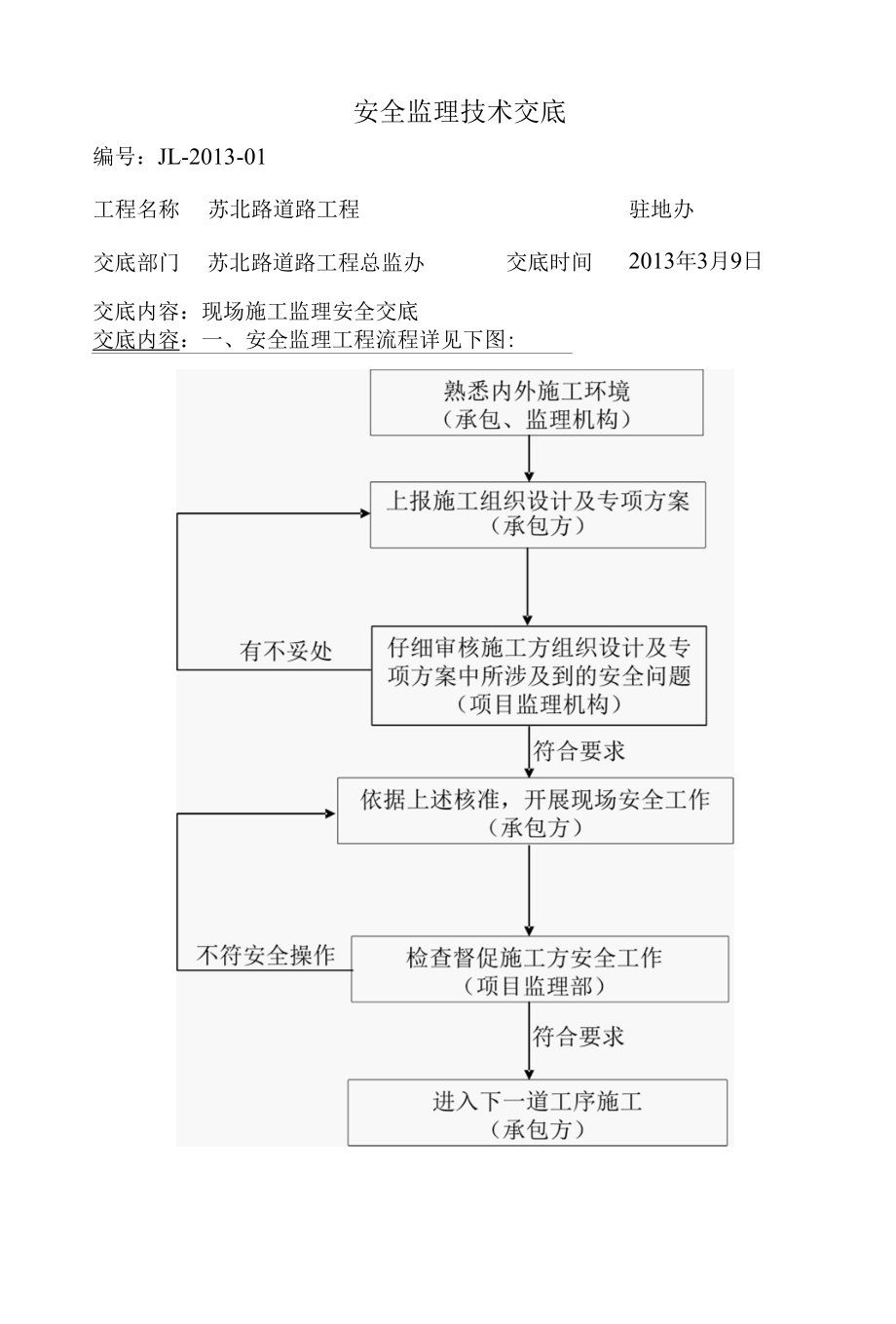 公路现场施工监理安全交底（含流程图）.docx_第1页