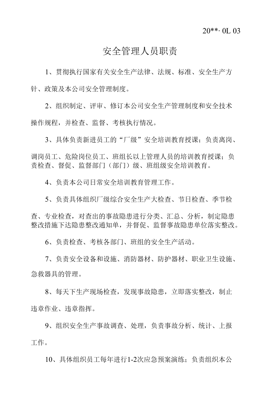 任命单位安全管理人员的通知及安全管理人员职责.docx_第2页