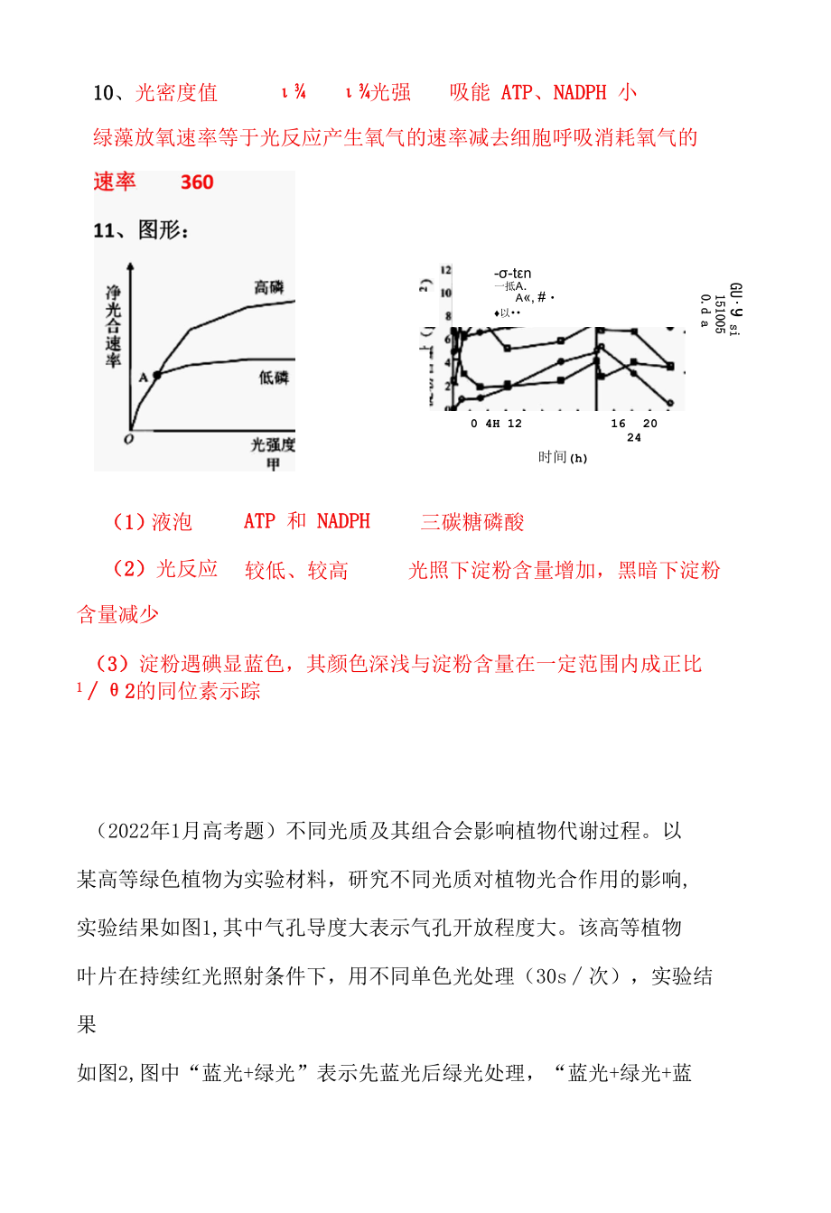 历年光合作用真题答案公开课.docx_第2页