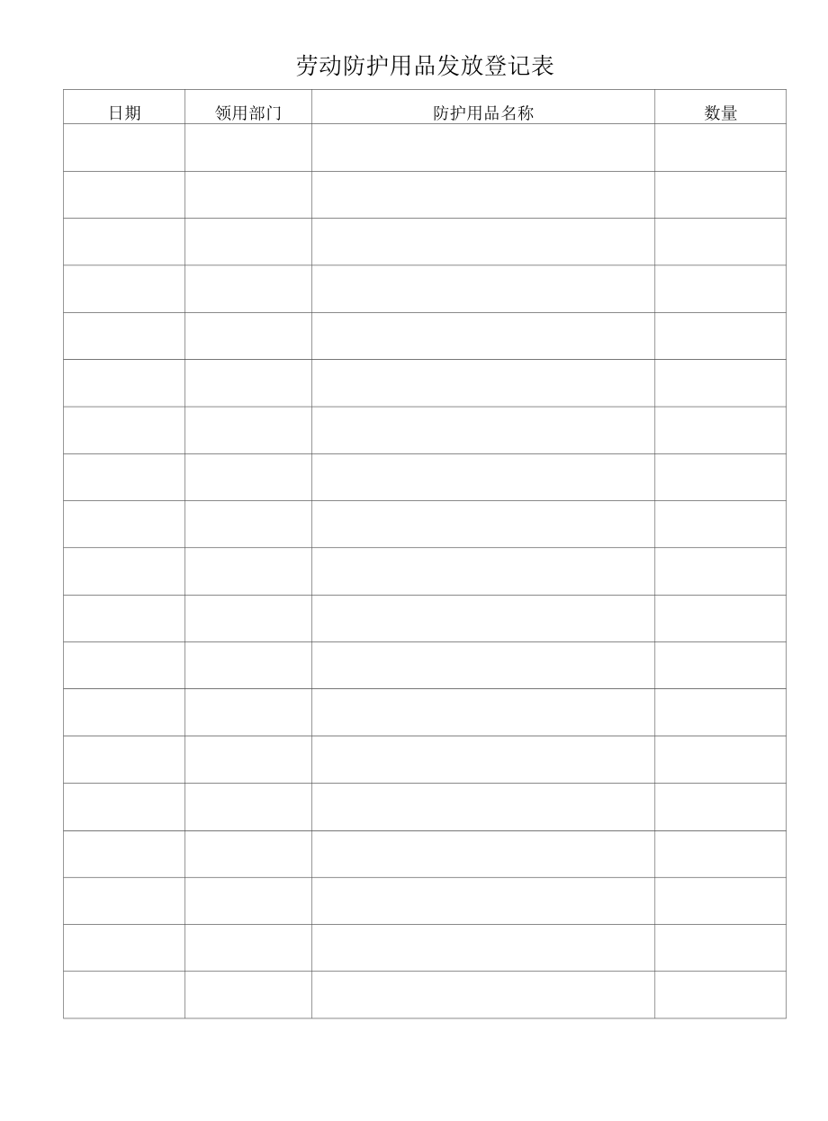 劳动防护用品发放登记表.docx_第1页