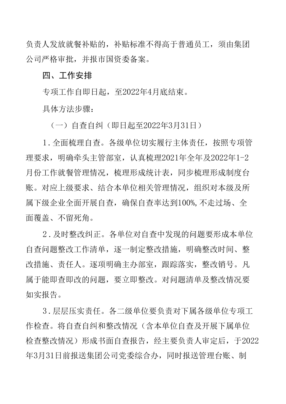 关于组织开展集团公司各级企业负责人工作就餐保障管理专项自查检查工作的通知.docx_第3页