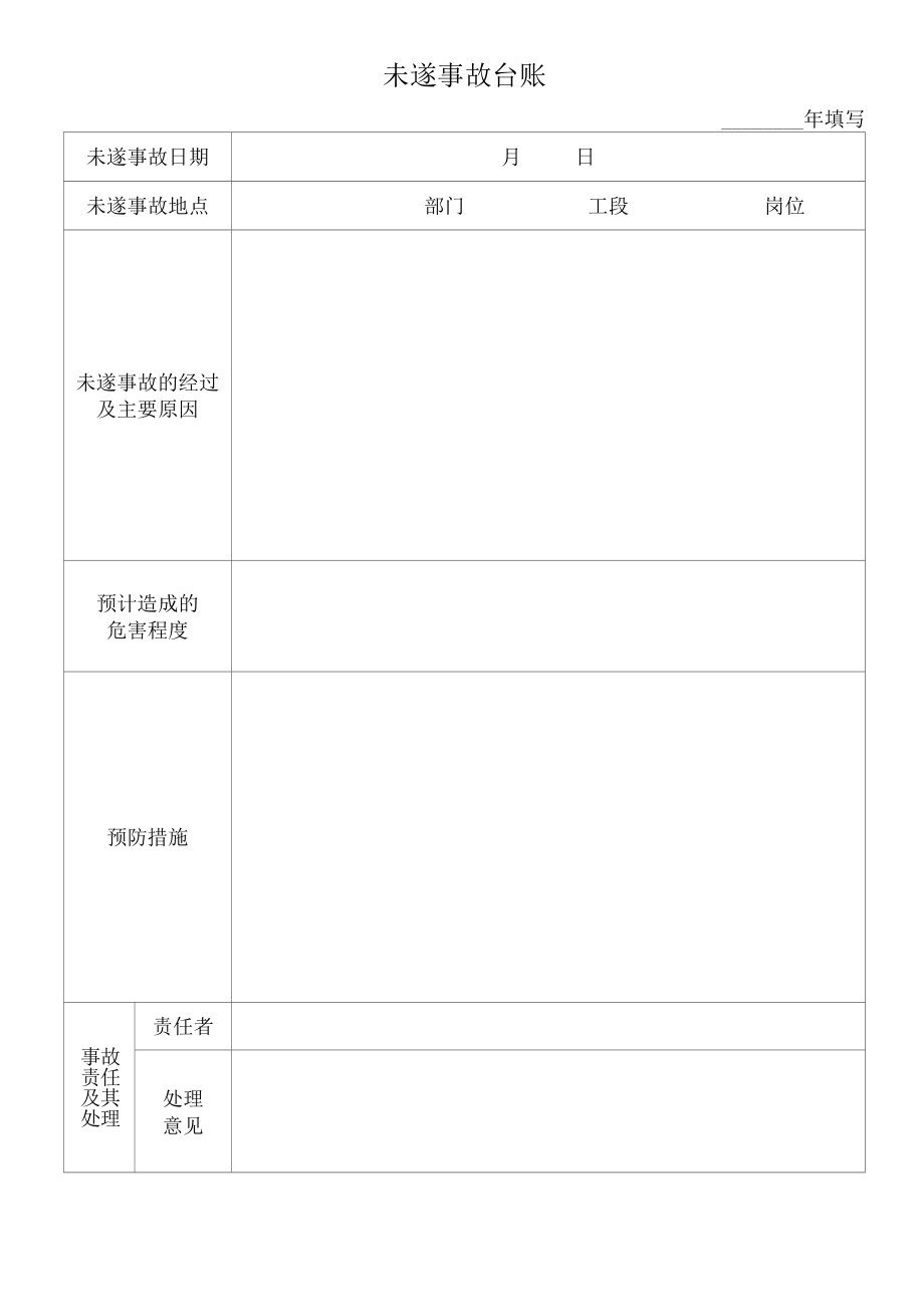 未遂事故登记表.docx_第1页