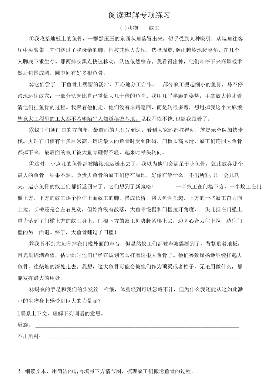 阅读理解专项训练.docx_第1页