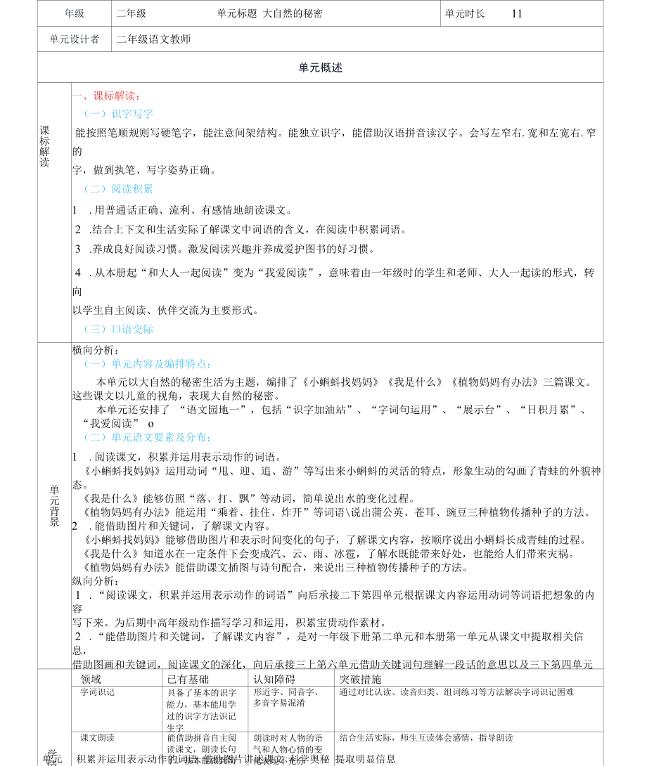 部编版二年级上册第一单元大自然的秘密教学评一致备课.docx_第2页