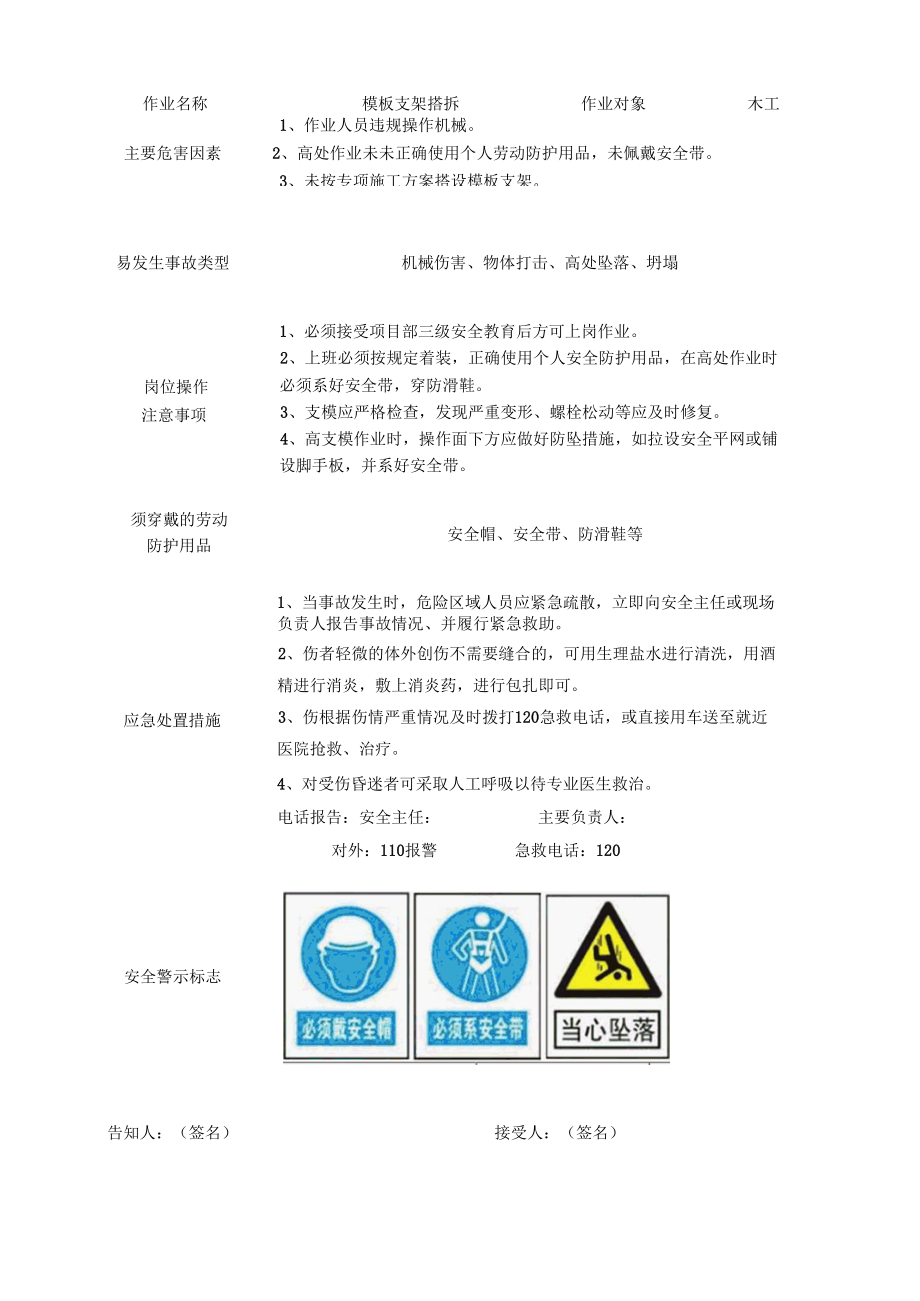 《部分岗位安全风险明白卡》（示例）.docx_第2页