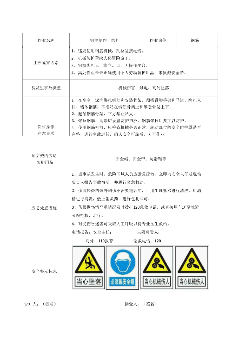 《部分岗位安全风险明白卡》（示例）.docx_第3页