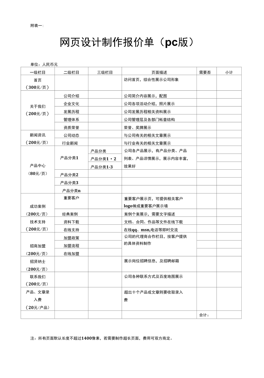 企业网站建设报价清单.docx_第2页