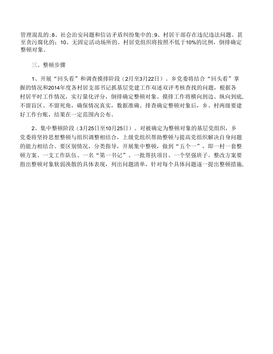 基层软弱涣散党组织整顿方案.docx_第1页