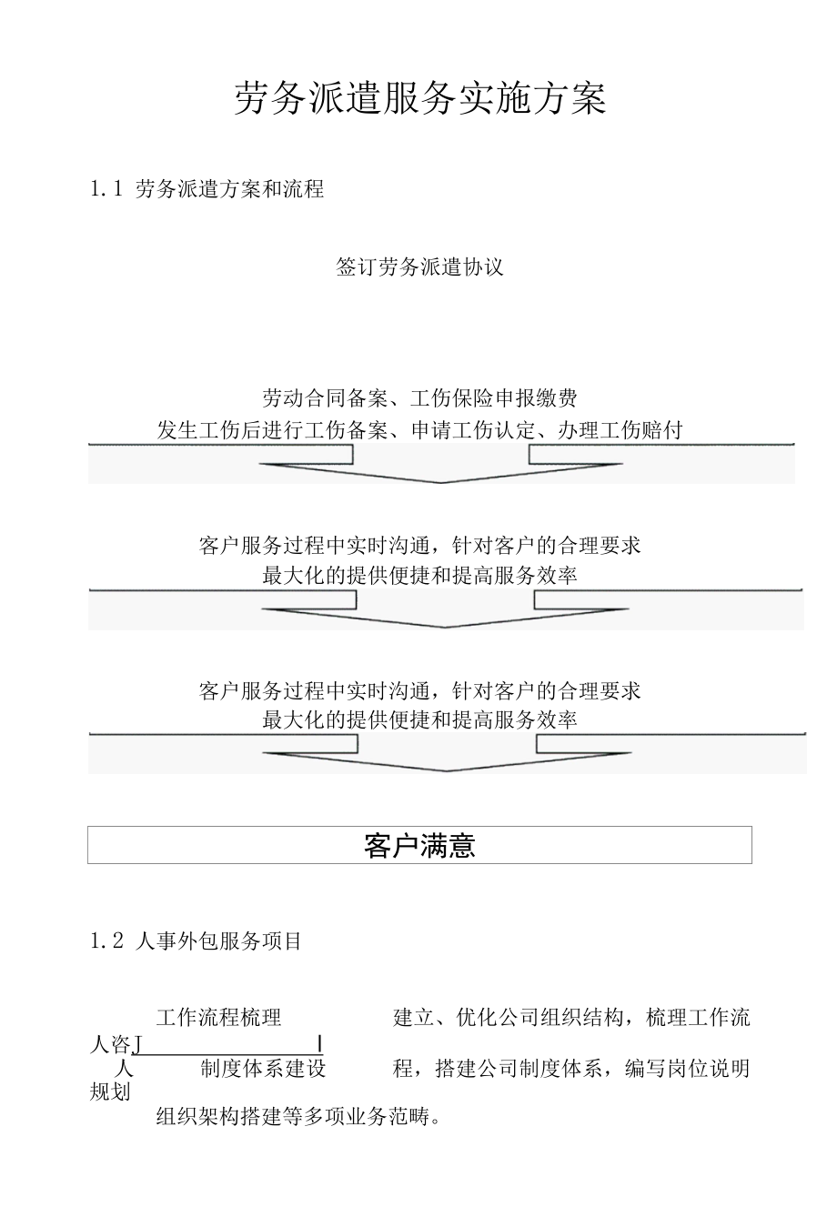 劳务派遣服务实施方案.docx_第1页